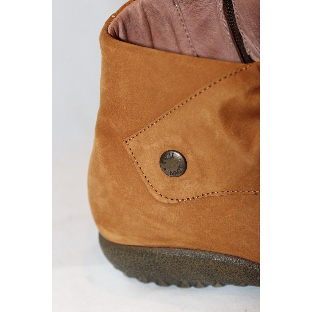 Womens Naot Kahika Ruched Zip Boots EU 37 US 6 Nubuck Flat Booties Amber Nubuck - Picture 2 of 7